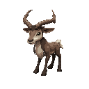 forest favn, horns, hooves, green eyes, the defeated faun lies under the hunting net,