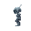 gray cyborg side view