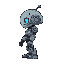 gray cyborg side view