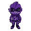 purple doomguy style hotline miami top view