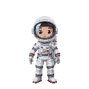 realistic apollo astronaut, adult body, facing the camera