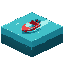 64x64 isometric tile water with a red  speed boat 