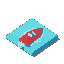 64x64 isometric tile water with a red  speed boat 
