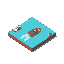 64x64 isometric tile water with a red  speed boat 