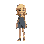 a girl with blonde hair and a sort of farmers market style