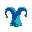 a blue and green jester hat