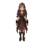 mujer con vestimenta medieval y apocaliptica