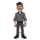 badass man with a buttoned-down shirt