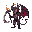 the demon kniht with big scythe and flames