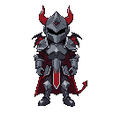 a knight, devil armor