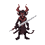 the demon with sword
