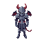 a knight, devil armor