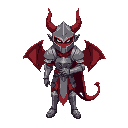 a knight, devil armor