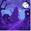 random places pixels of shades of purple crying 