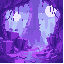 random places pixels of shades of purple falling down