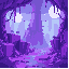 random places pixels of shades of purple falling down