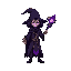a dark magician with a purple staff