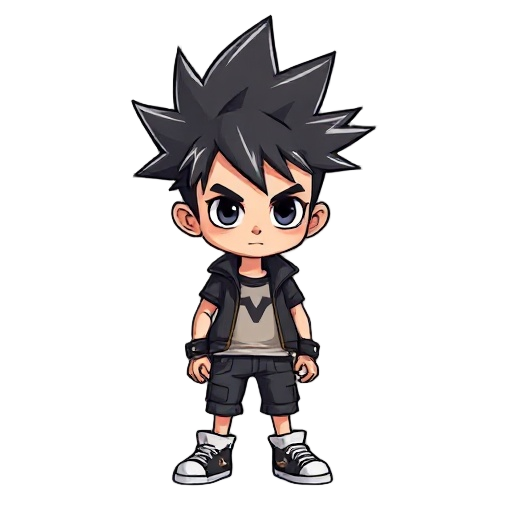 punk kid with spiky hair