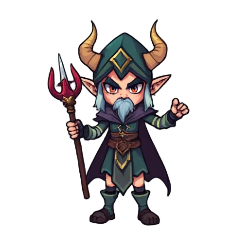 pixel_art elemental mage chaotic top down 8 bit no horns