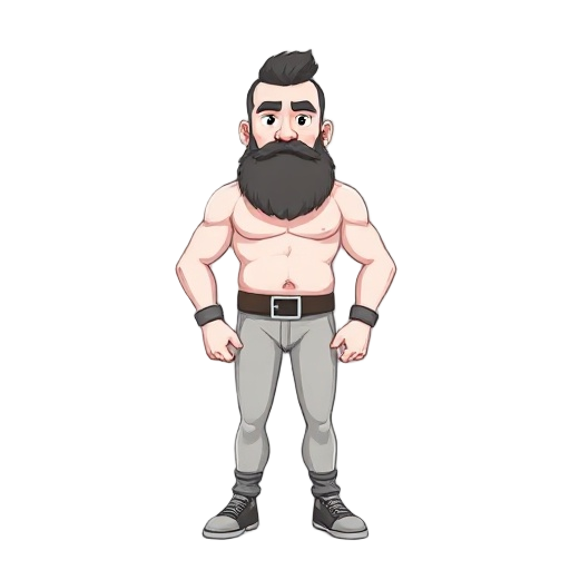 white skin guy bold with a beard