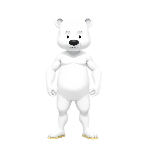 white skin guy bold with a bear 