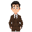 businessman, 1935, brown suit , dark hair realistic proportions