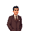 businessman, 1935, brown suit , dark hair realistic proportions