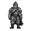 um guerreiro com armadura medieval