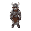 um guerreiro com armadura medieval