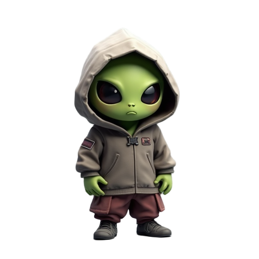 hooded alien character on a space ship  