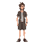 long haired guy in a shirt and shorts