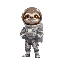 cool sloth in a space suit