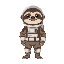 cool sloth in a space suit