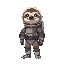 cool sloth in a space suit