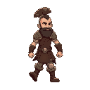 warrior character walking