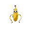 a banana with legs and eyes
