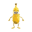 a banana with legs and eyes