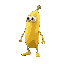 a banana with legs and eyes