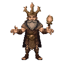 full body view slavic god perun, lighting around hands
