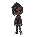 create a black girl character  , she has an undercut hair-styled , wear glasses , and she has a cyberpunk style