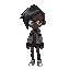 create a black girl character  , she has an undercut hair-styled , wear glasses , and she has a cyberpunk style