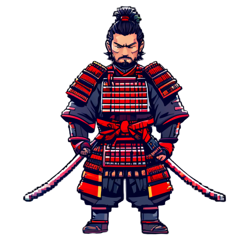 make a samurai character shogun pixel