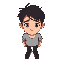 a human male, around 30 years old.   overall appearance: slim build, slightly tired posture, with a subtle sense of melancholy.    physical traits:   - dark, short, slightly messy hair with a few subtle signs of age (could be a faint widow’s peak or just 