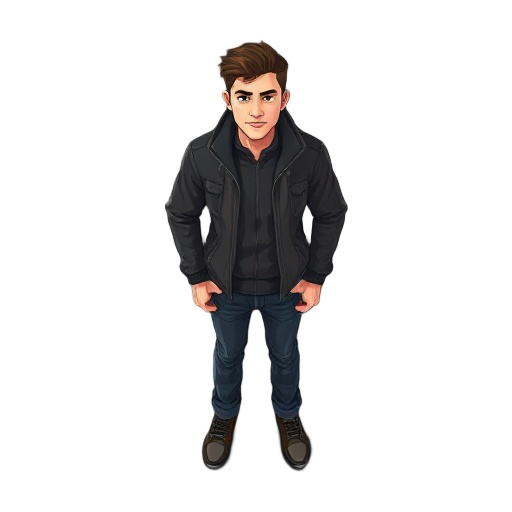 top down view man in jacket