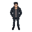 top down view man in jacket