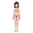 a woman undresses