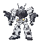 giant mecha with 2 guns in arms and thrusters