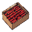 a box of shotgun ammo in top down 45 degree, red shells