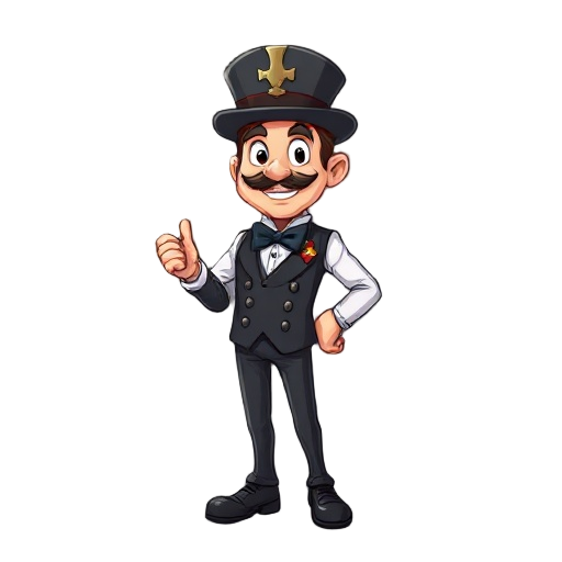 personaje de videojuego tipo croupier