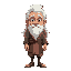 generate a main character. a guy who seen it all, a wise man, old, with white hair long. agile, with jiraya vibes.